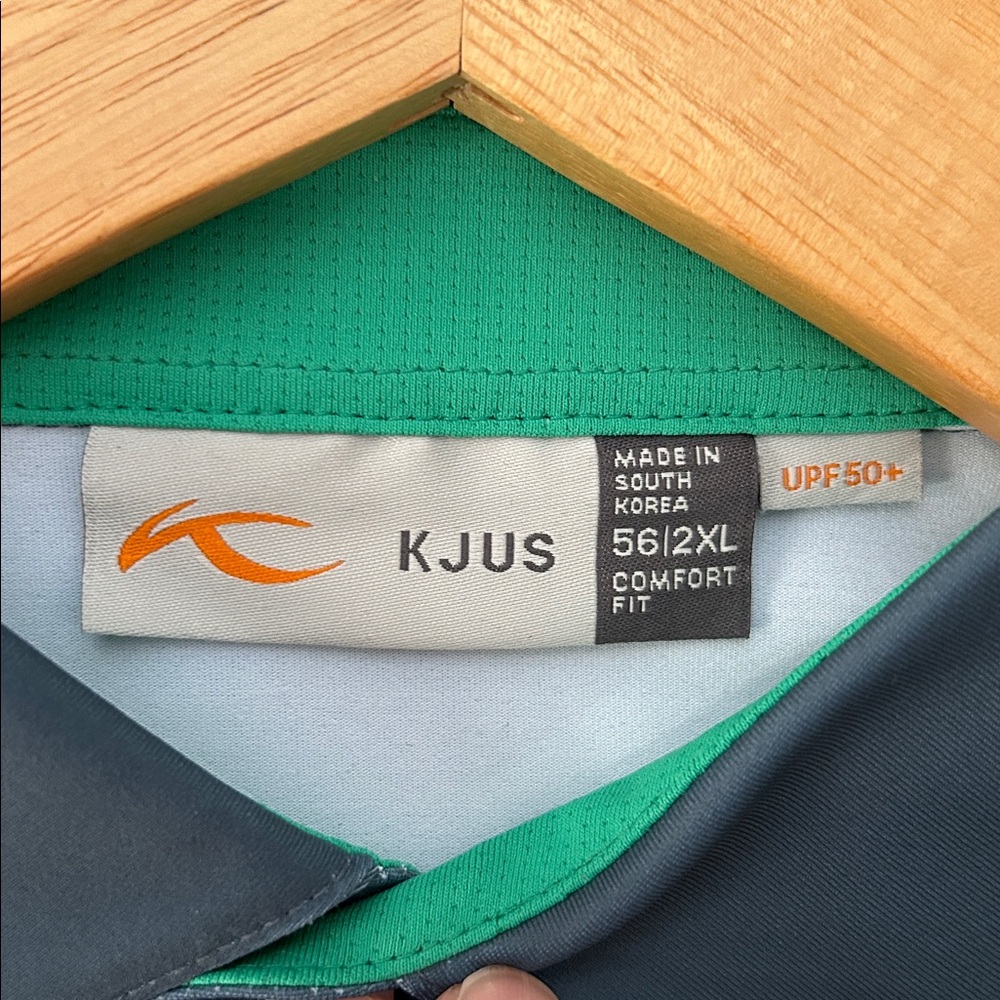KJUS Men's Size XXL Blue Short Sleeve Golf Polo Shirt - Green Flag Pins
T - Picture 5 of 16